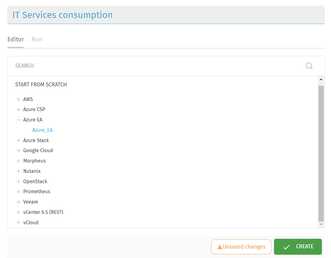 Transformer Templates available in the GUI